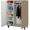 I.D. Systems 67'' Tall Pepperdust Closed Shelf / Coat Storage Cart with Locking Doors 80187F67027 538187F67027